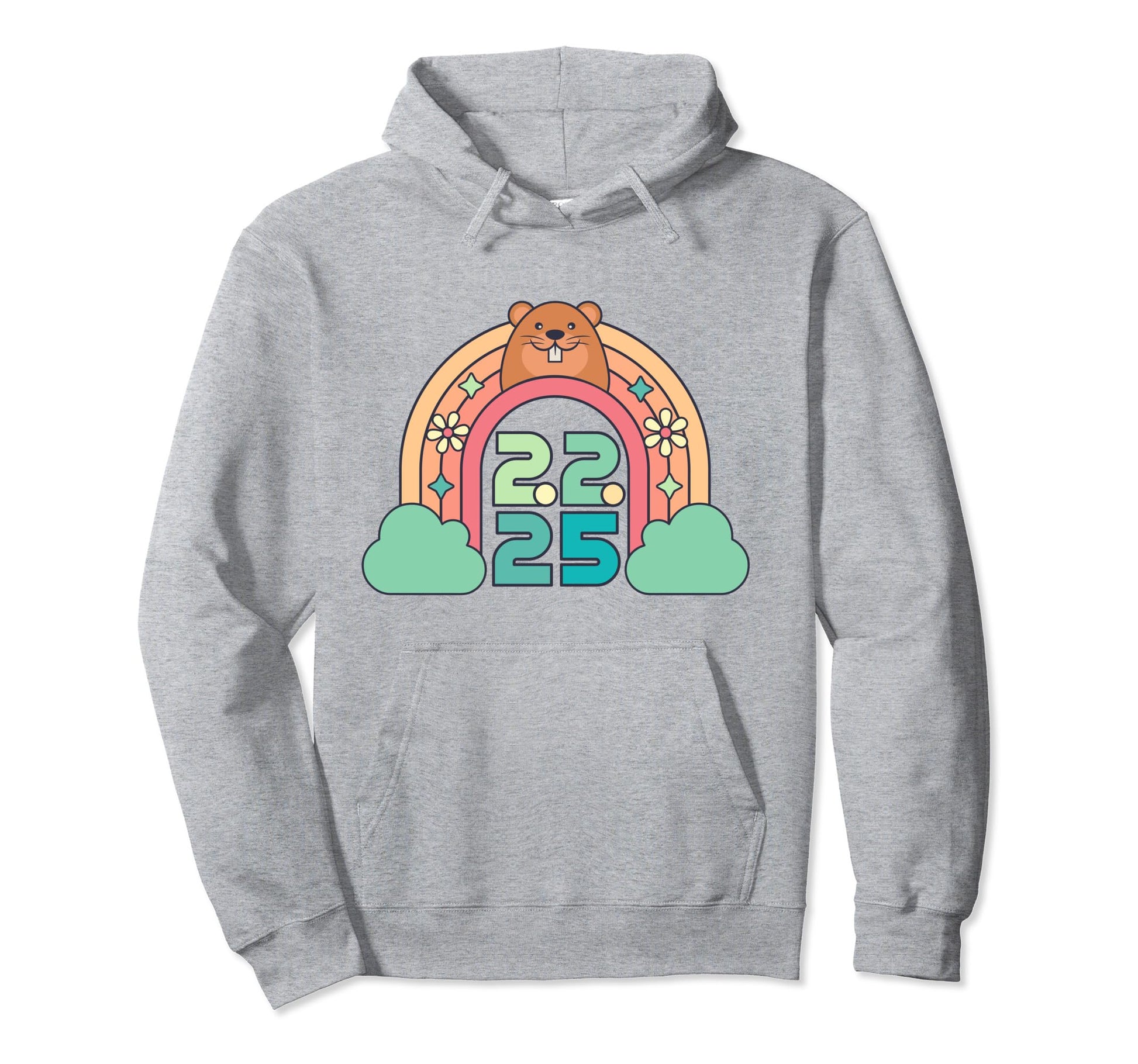 Groundhog Day February 2 2025 Rainbow Hoodie - Novelty Apparel Men Women - T-Shirt, Sweatshirt, Hoodie