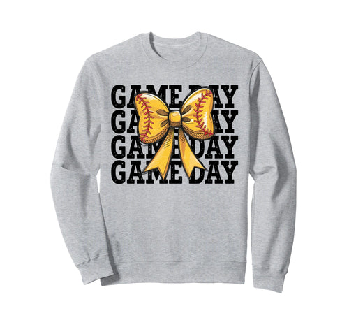 Softball Game Day Coquette Bow Sweatshirt - Aesthetic Graphic Unisex - T-Shirt, Sweatshirt, Hoodie