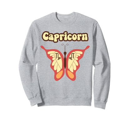Sagittarius Zodiac Butterfly Boho Sweatshirt - Graphic Print Men Women - T-Shirt, Sweatshirt, Hoodie