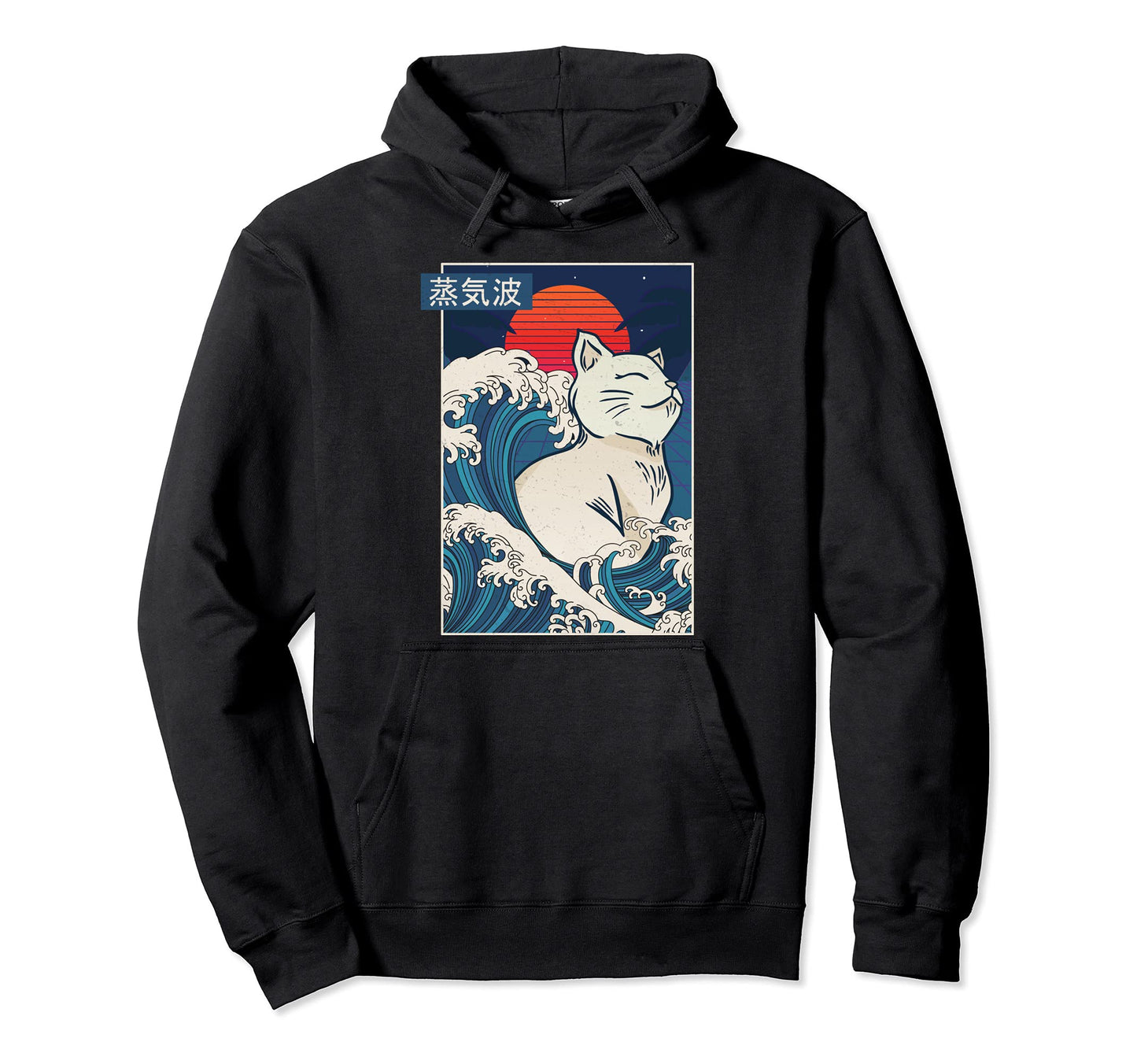 Anime Vaporwave Kanagawa Wave Kawaii Hoodie - Minimalist Print for Adults - T-Shirt, Sweatshirt, Hoodie