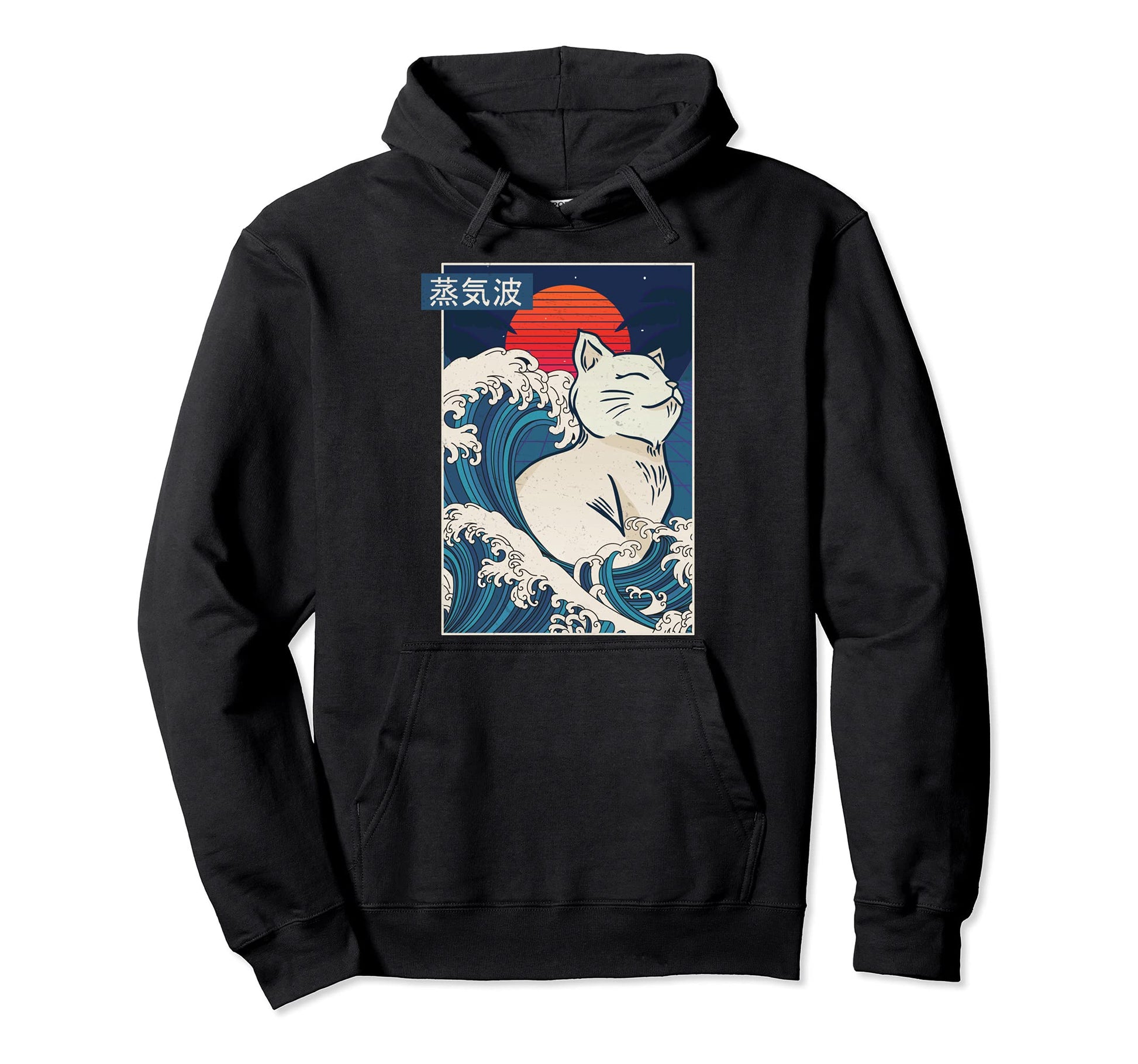 Anime Vaporwave Kanagawa Wave Kawaii Hoodie - Minimalist Print for Adults - T-Shirt, Sweatshirt, Hoodie