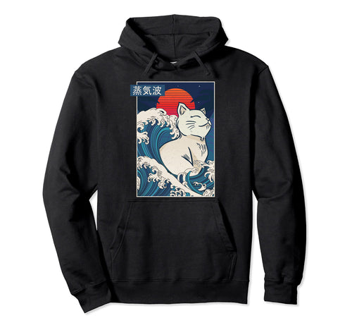 Anime Vaporwave Kanagawa Wave Kawaii Hoodie - Minimalist Print for Adults - T-Shirt, Sweatshirt, Hoodie