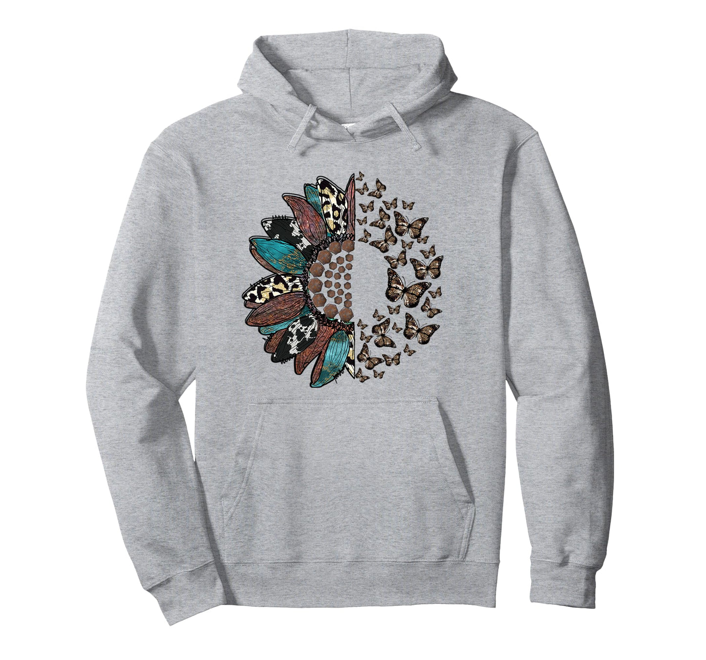 Western Sunflower Butterflies Country Hoodie - Aesthetic Graphic Unisex - T-Shirt, Sweatshirt, Hoodie