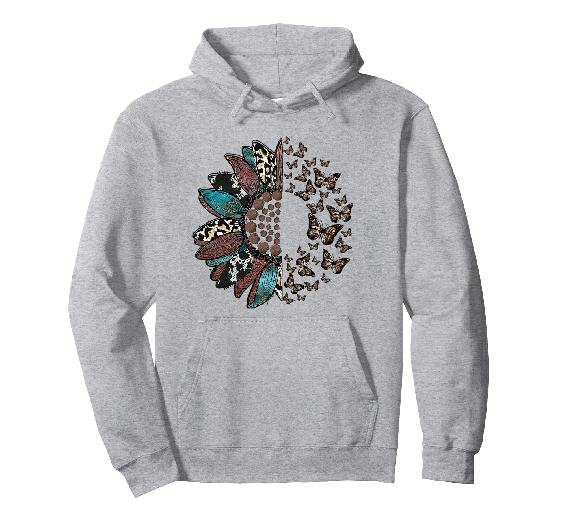 Western Sunflower Butterflies Country Hoodie - Aesthetic Graphic Unisex - T-Shirt, Sweatshirt, Hoodie