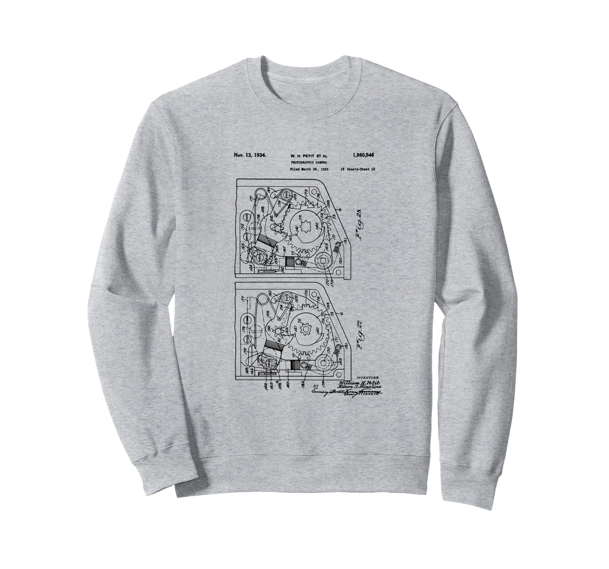 Camera Photographic Patent 1934 Sweatshirt - Fun Novelty Design Unisex - T-Shirt, Sweatshirt, Hoodie