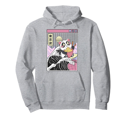Panda Bear Ramen Japanese Wave Vaporwave Hoodie - Trendy Graphic Men Women - T-Shirt, Sweatshirt, Hoodie