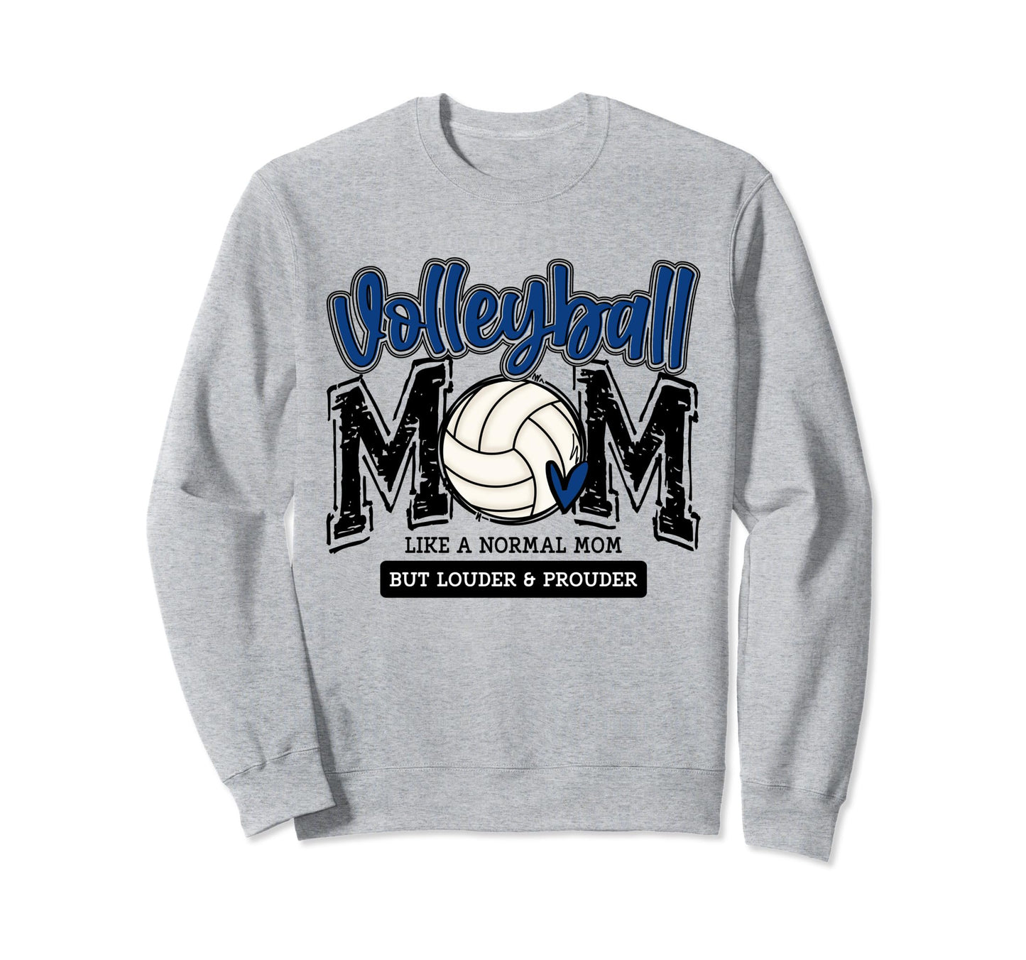 Volleyball Mom Blue Game Day Mama Sweatshirt - Unique Graphic Unisex - T-Shirt, Sweatshirt, Hoodie