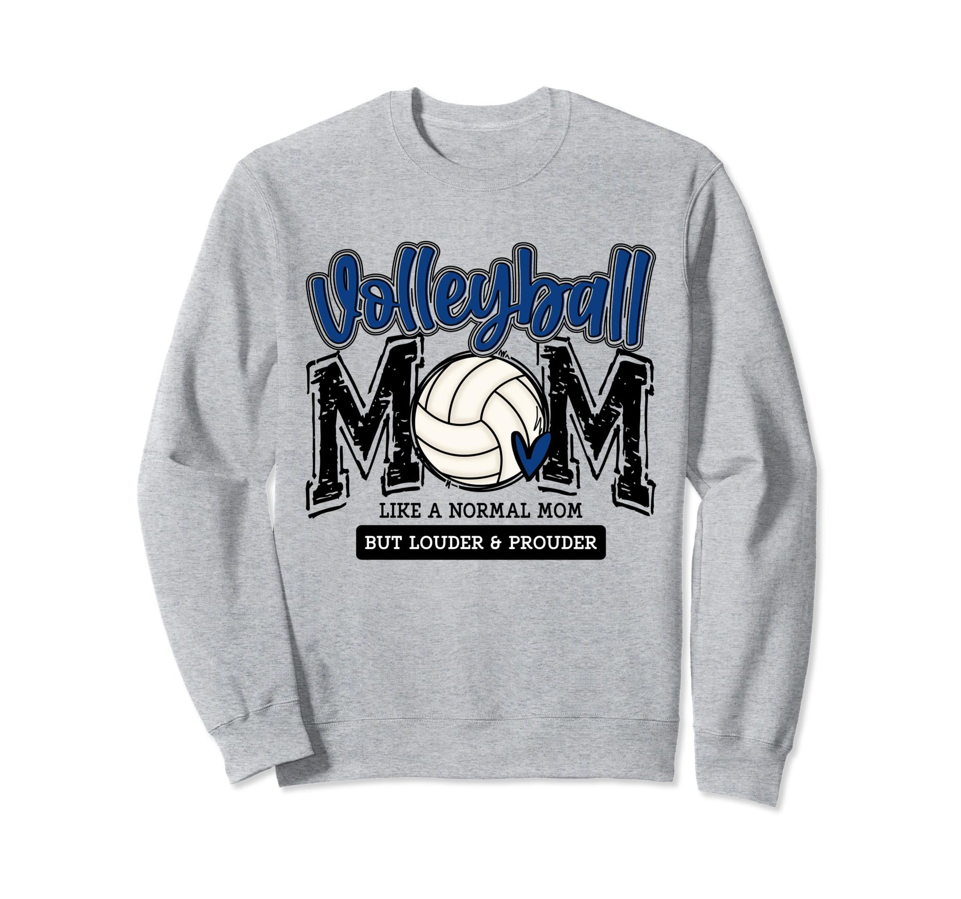 Volleyball Mom Blue Game Day Mama Sweatshirt - Unique Graphic Unisex - T-Shirt, Sweatshirt, Hoodie