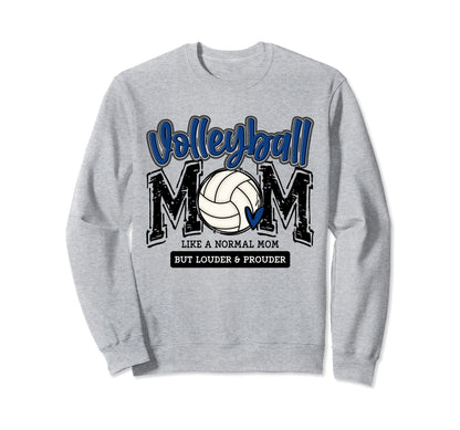 Volleyball Mom Blue Game Day Mama Sweatshirt - Unique Graphic Unisex - T-Shirt, Sweatshirt, Hoodie