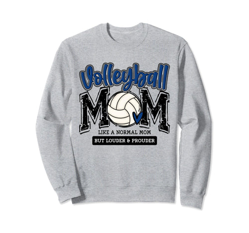 Volleyball Mom Blue Game Day Mama Sweatshirt - Unique Graphic Unisex - T-Shirt, Sweatshirt, Hoodie