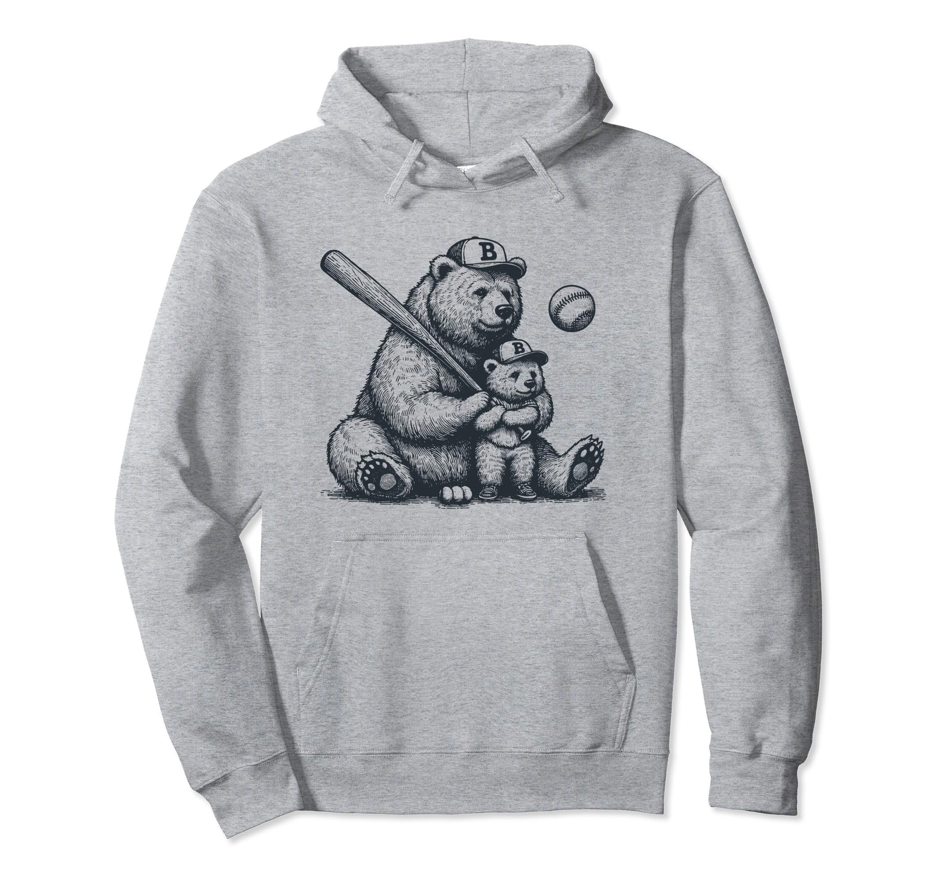 Mom Funny Baseball Bear Mom N Son Son Hoodie - Aesthetic Graphic Unisex - T-Shirt, Sweatshirt, Hoodie
