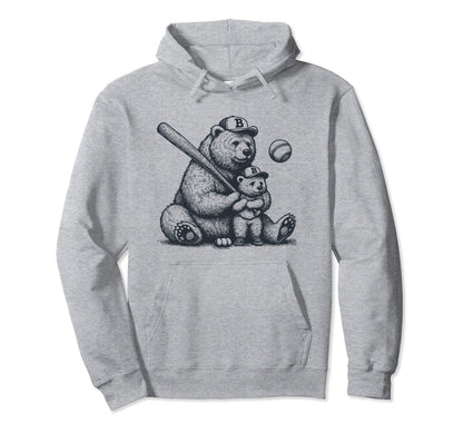 Mom Funny Baseball Bear Mom N Son Son Hoodie - Aesthetic Graphic Unisex - T-Shirt, Sweatshirt, Hoodie