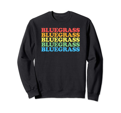 Distressed Bluegrass Rainbow Music Sweatshirt - Custom Art Print Men Women - T-Shirt, Sweatshirt, Hoodie