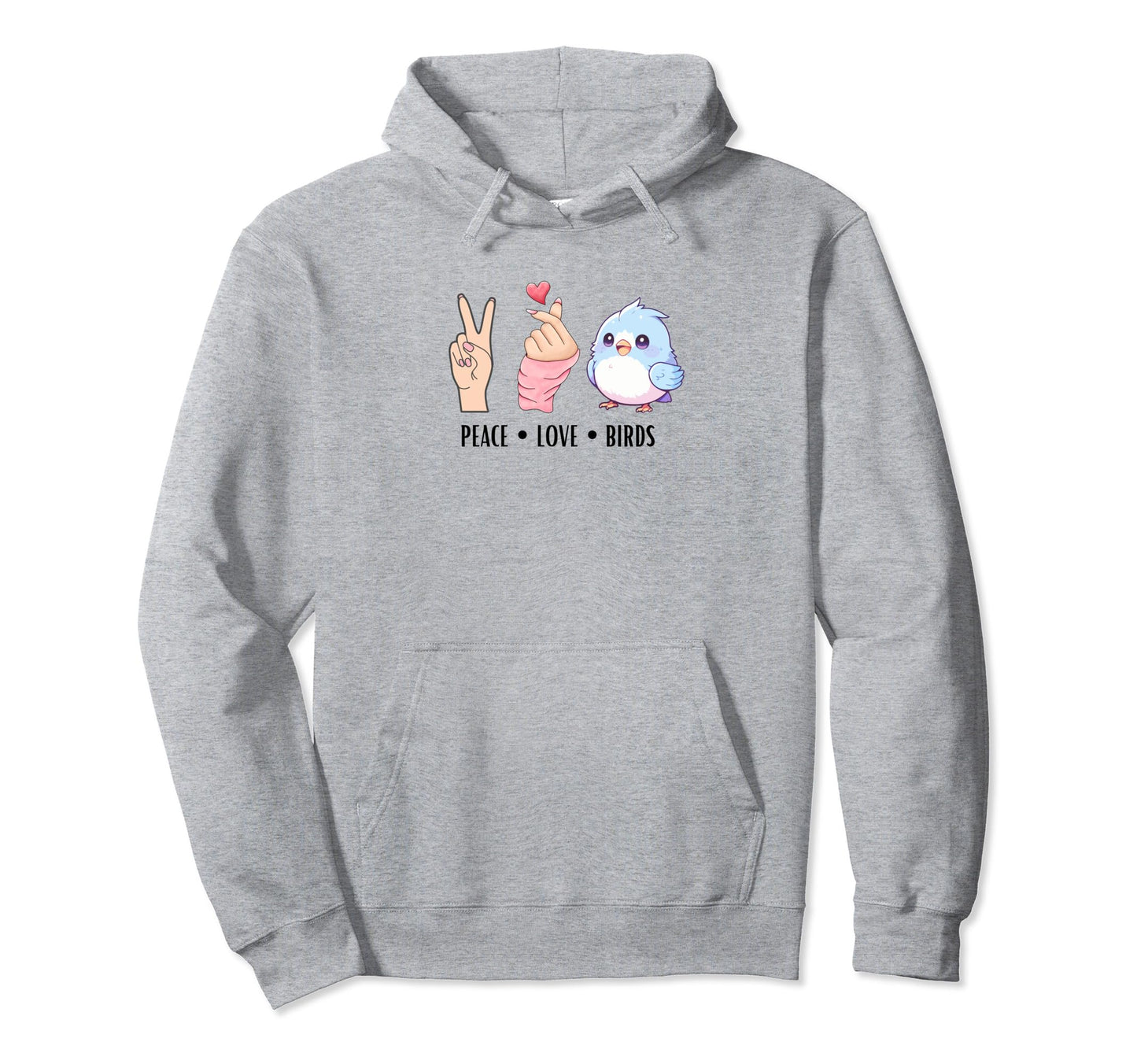 Peace Love And Birds Hoodie - Graphic Print Unisex - T-Shirt, Sweatshirt, Hoodie