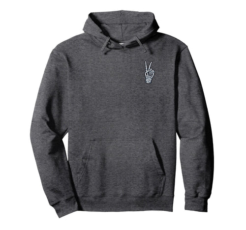 Skeleton Hand Peace Sign Bone Fall Hoodie - Streetwear Style Unisex - T-Shirt, Sweatshirt, Hoodie