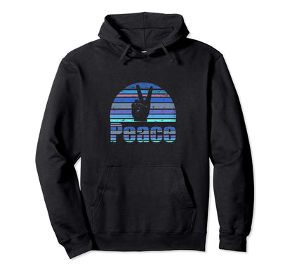 Peace Sign Love 60S 70S Hippie Boho Hoodie - Unique Graphic for Adults - T-Shirt, Sweatshirt, Hoodie