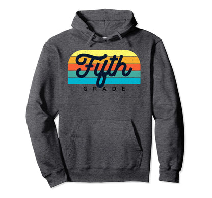 Rainbow Teacher Fifth Grade 5Th Hoodie - Minimalist Print for Adults - T-Shirt, Sweatshirt, Hoodie