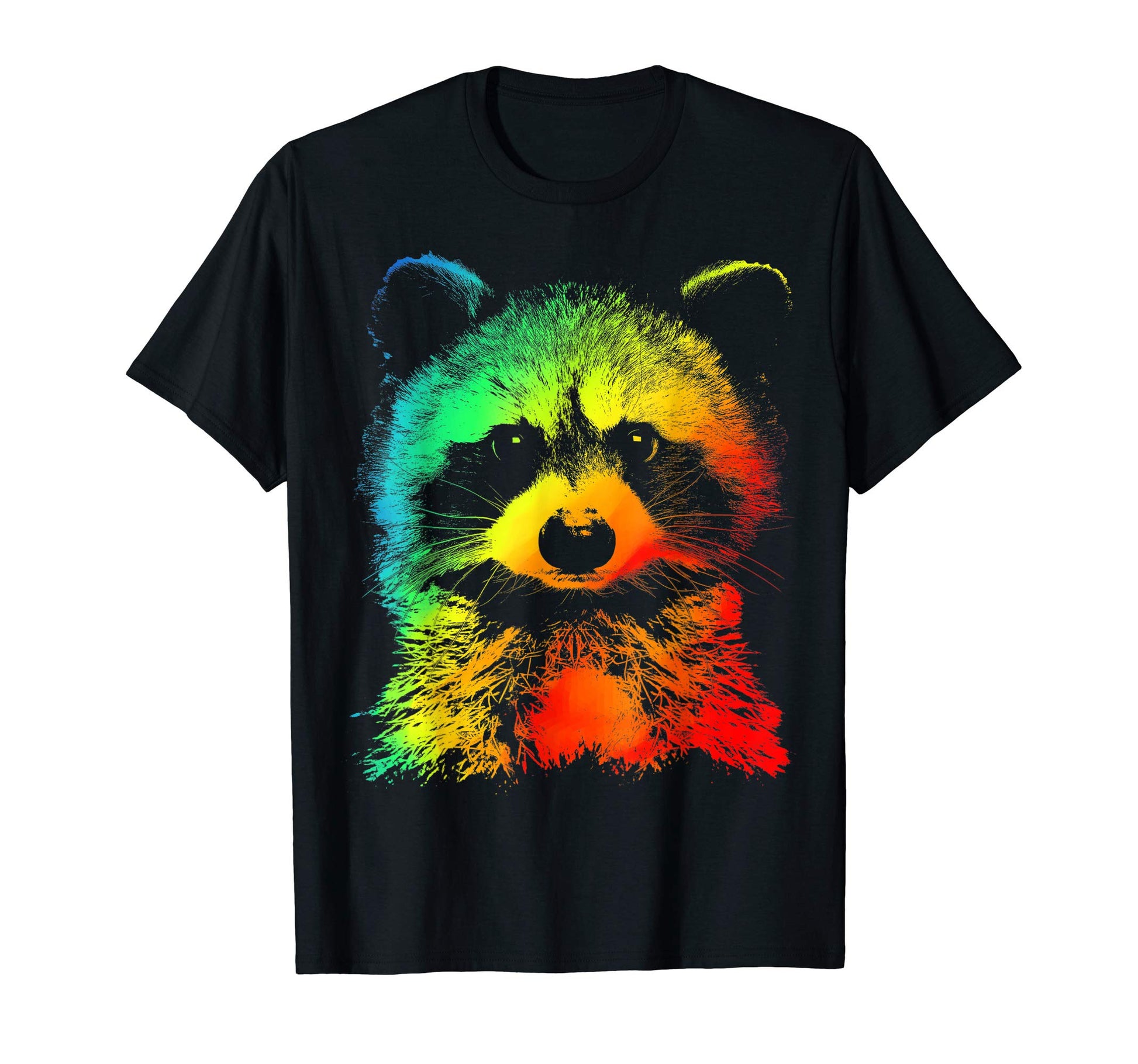 Raccoon Colorful Rainbow T-Shirt - Unique Graphic for Adults - T-Shirt, Sweatshirt, Hoodie