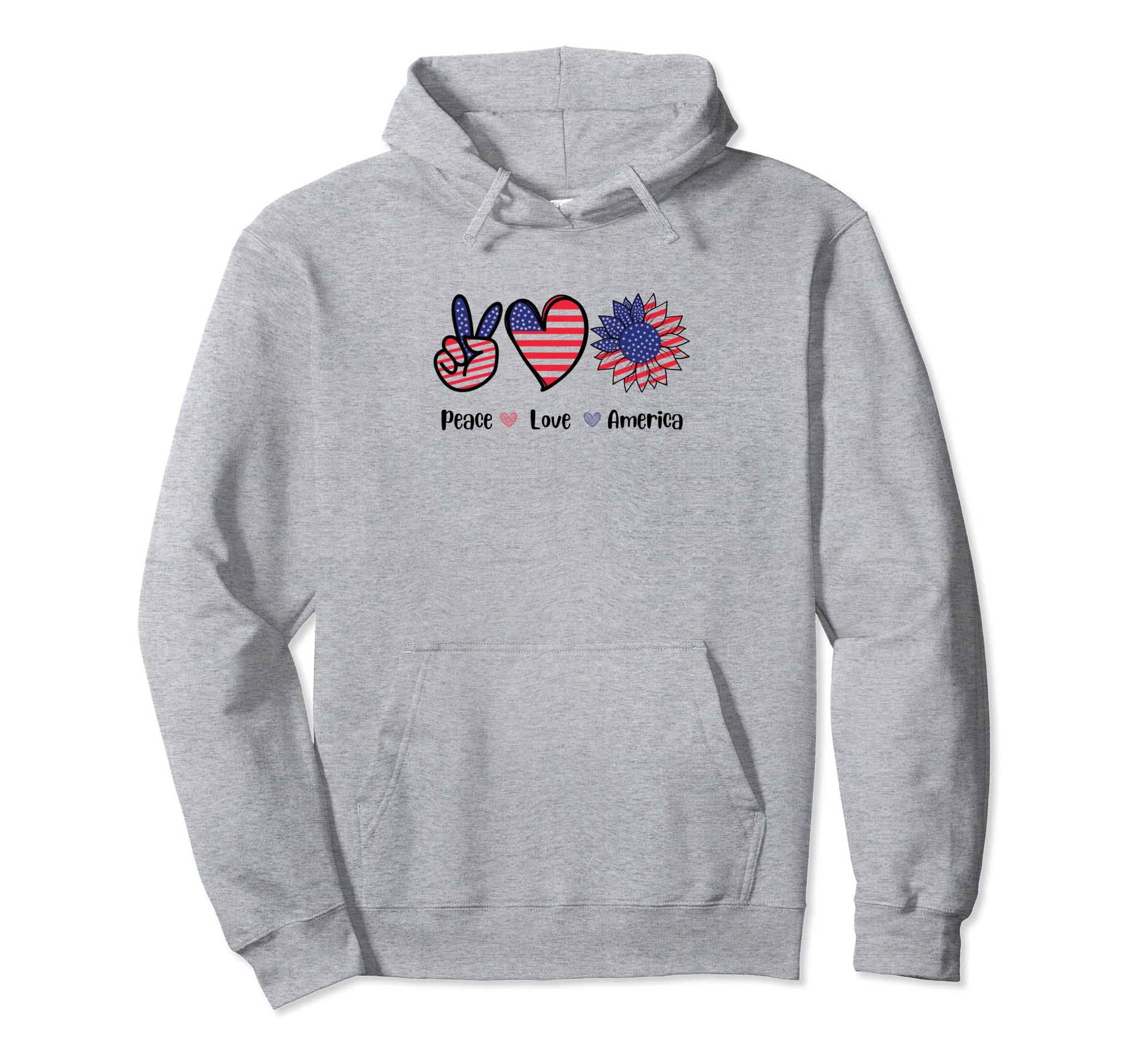 America Peace And Love Hoodie - Custom Art Print Unisex - T-Shirt, Sweatshirt, Hoodie
