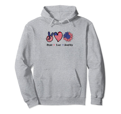 America Peace And Love Hoodie - Custom Art Print Unisex - T-Shirt, Sweatshirt, Hoodie