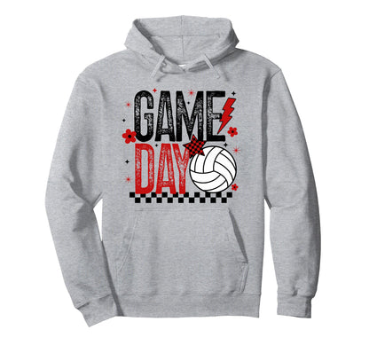 Volleyball Game Day Volleyball Mom Red Hoodie - Custom Art Print Men Women - T-Shirt, Sweatshirt, Hoodie