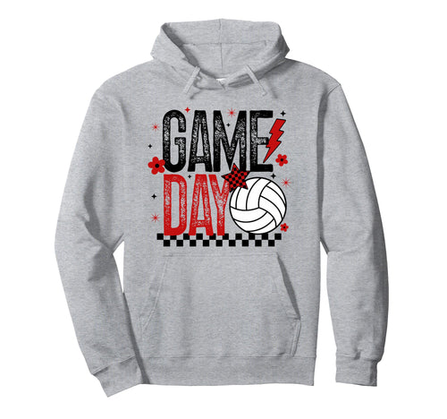 Volleyball Game Day Volleyball Mom Red Hoodie - Custom Art Print Men Women - T-Shirt, Sweatshirt, Hoodie