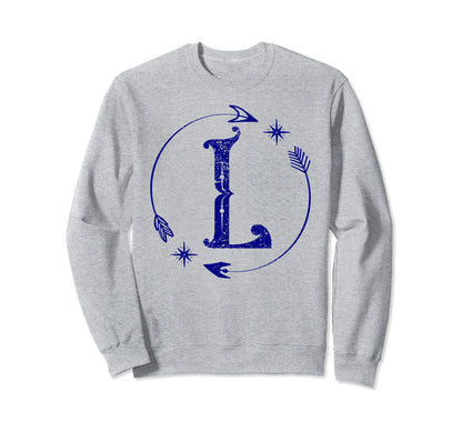 Initial L Monogram Boho Name Letter L Sweatshirt - Graphic Print for Adults - T-Shirt, Sweatshirt, Hoodie