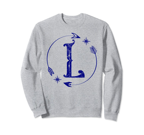 Initial L Monogram Boho Name Letter L Sweatshirt - Graphic Print for Adults - T-Shirt, Sweatshirt, Hoodie