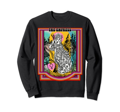 Tarot Card Empress Groovy Peace Sweatshirt - Fun Novelty Design Men Women - T-Shirt, Sweatshirt, Hoodie