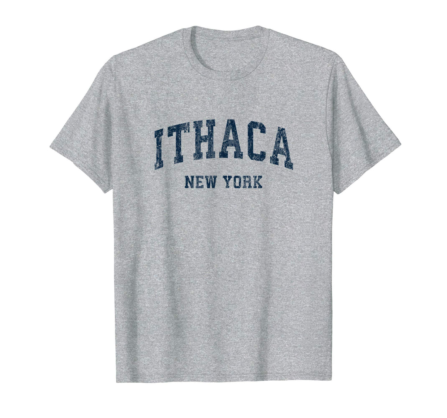 Ithaca New York Ny Varsity Sports Navy T-Shirt - Custom Art Print Men Women - T-Shirt, Sweatshirt, Hoodie