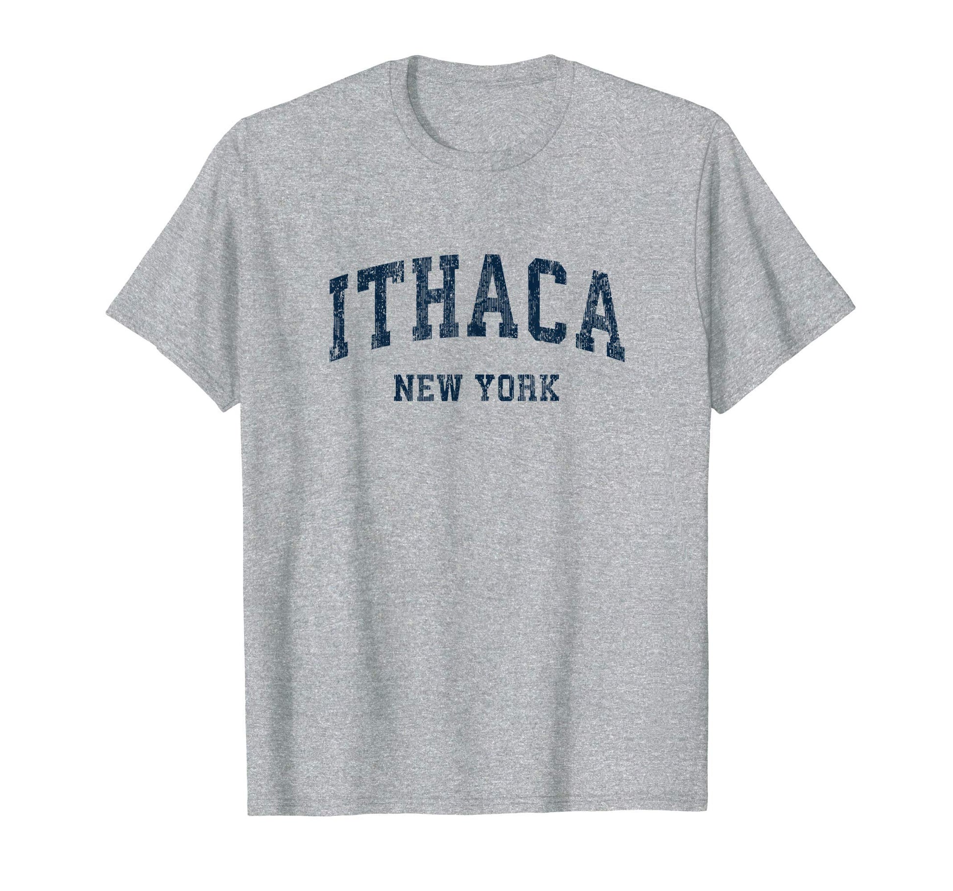 Ithaca New York Ny Varsity Sports Navy T-Shirt - Custom Art Print Men Women - T-Shirt, Sweatshirt, Hoodie