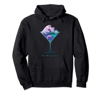 Great Martini Wave Off Kanagawa Moon Hoodie - Novelty Apparel Men Women - T-Shirt, Sweatshirt, Hoodie