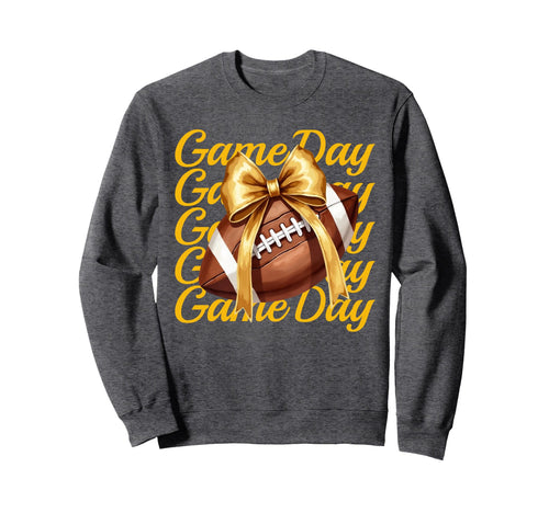 Fall Football Mom Purple Yellow Game Sweatshirt - Minimalist Print Unisex - T-Shirt, Sweatshirt, Hoodie