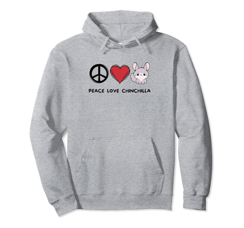 Kawaii Chinchilla Lover Peace Love Hoodie - Unique Graphic for Adults - T-Shirt, Sweatshirt, Hoodie