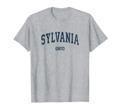 Sylvania Ohio Oh Varsity Sports Navy T-Shirt - Custom Art Print Men Women - T-Shirt, Sweatshirt, Hoodie