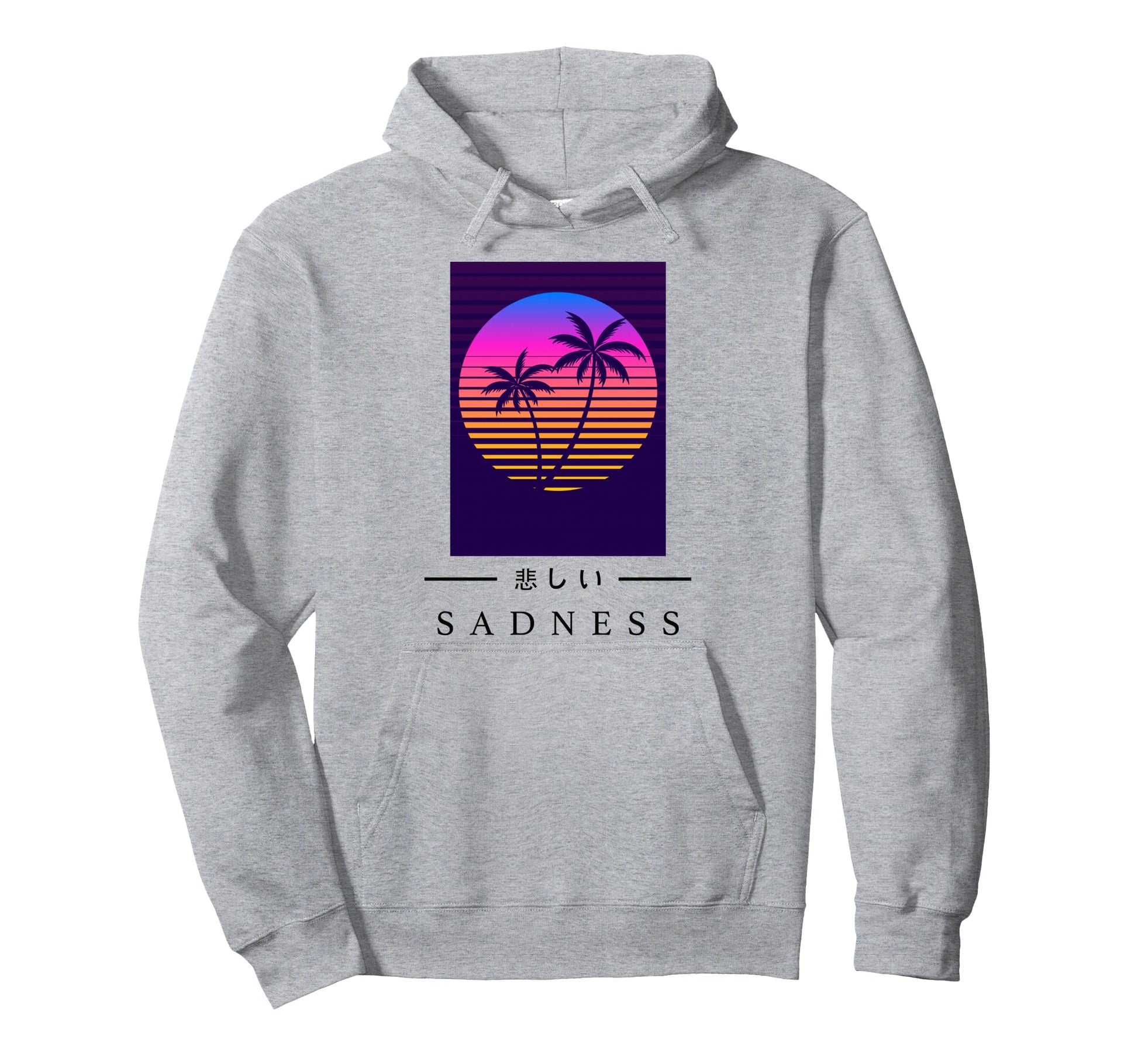 Retrowave Sad Japanese Art Aesthetic Hoodie - Minimalist Print Unisex - T-Shirt, Sweatshirt, Hoodie