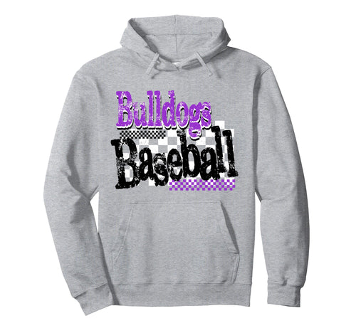 Purple Bulldogs Baseball Mom Game Day Hoodie - Graphic Print Men Women - T-Shirt, Sweatshirt, Hoodie