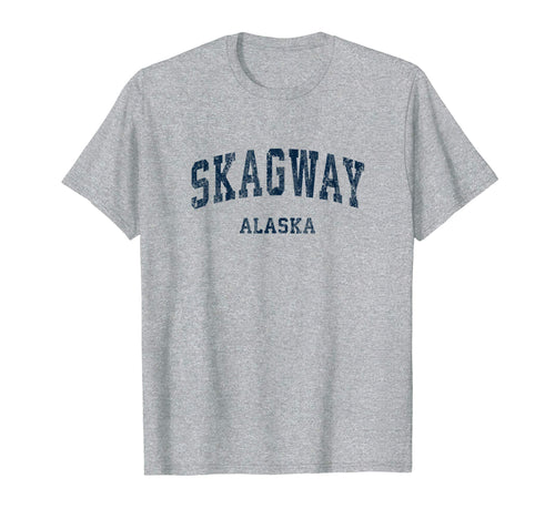 Skagway Alaska Ak Varsity Sports Navy T-Shirt - Trendy Graphic Unisex - T-Shirt, Sweatshirt, Hoodie