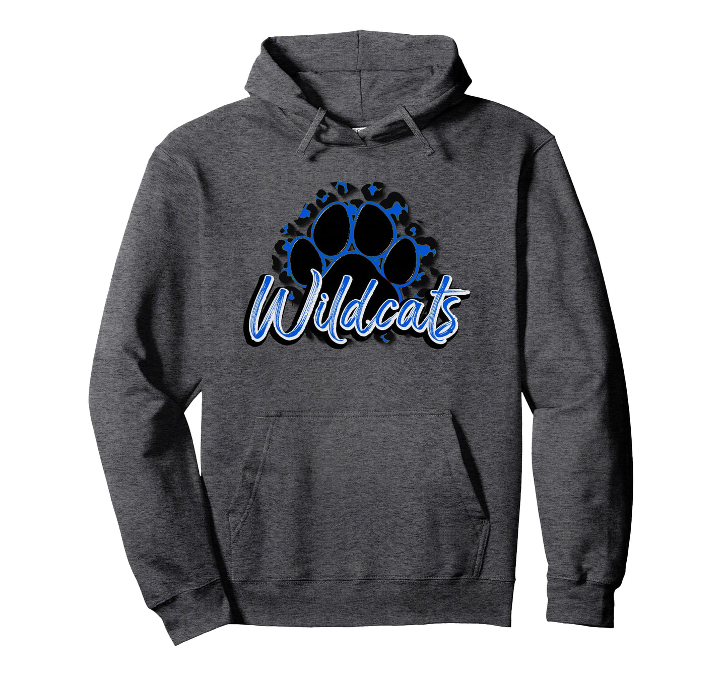 Wildcats Blue Black Cheetah School Hoodie - Novelty Apparel for Adults - T-Shirt, Sweatshirt, Hoodie
