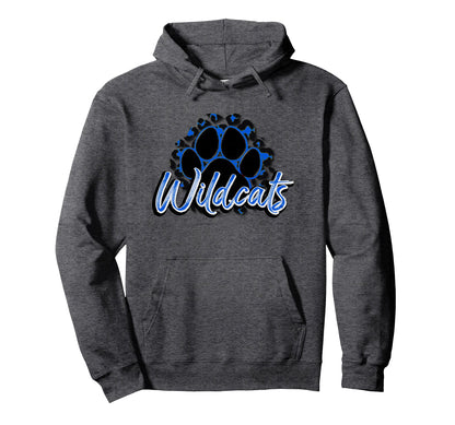 Wildcats Blue Black Cheetah School Hoodie - Novelty Apparel for Adults - T-Shirt, Sweatshirt, Hoodie
