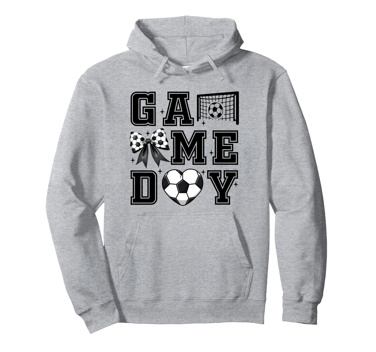 Soccer Coquette Bow Gameday Cheer Mom Hoodie - Graphic Print Men Women - T-Shirt, Sweatshirt, Hoodie