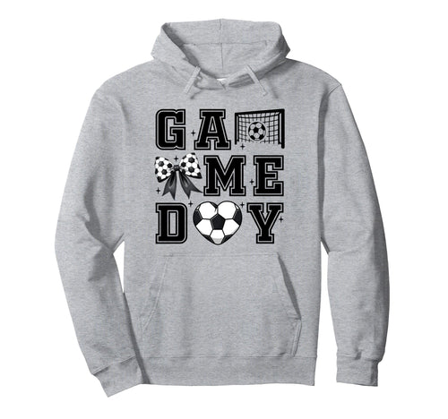 Soccer Coquette Bow Gameday Cheer Mom Hoodie - Graphic Print Men Women - T-Shirt, Sweatshirt, Hoodie