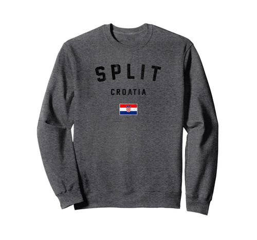 Varsity Split Croatia Sweatshirt - Fun Novelty Design Unisex - T-Shirt, Sweatshirt, Hoodie