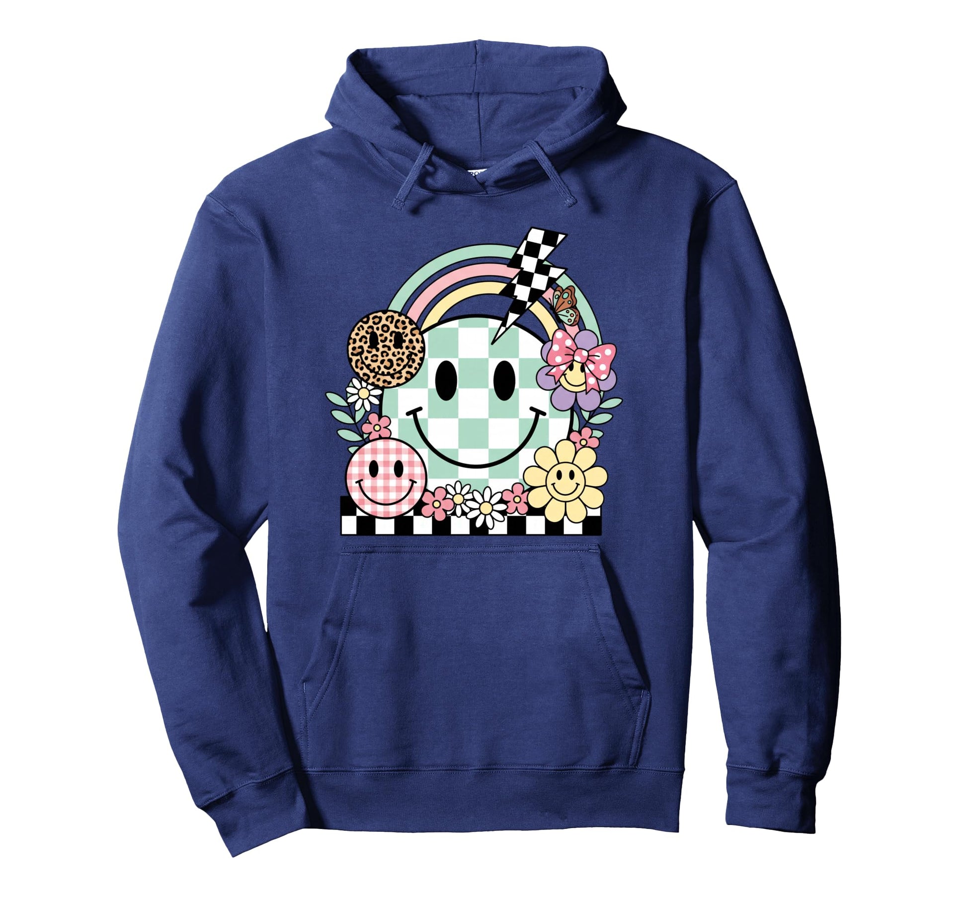Daisy Rainbow Nature Smiling Face Hoodie - Custom Art Print Men Women - T-Shirt, Sweatshirt, Hoodie