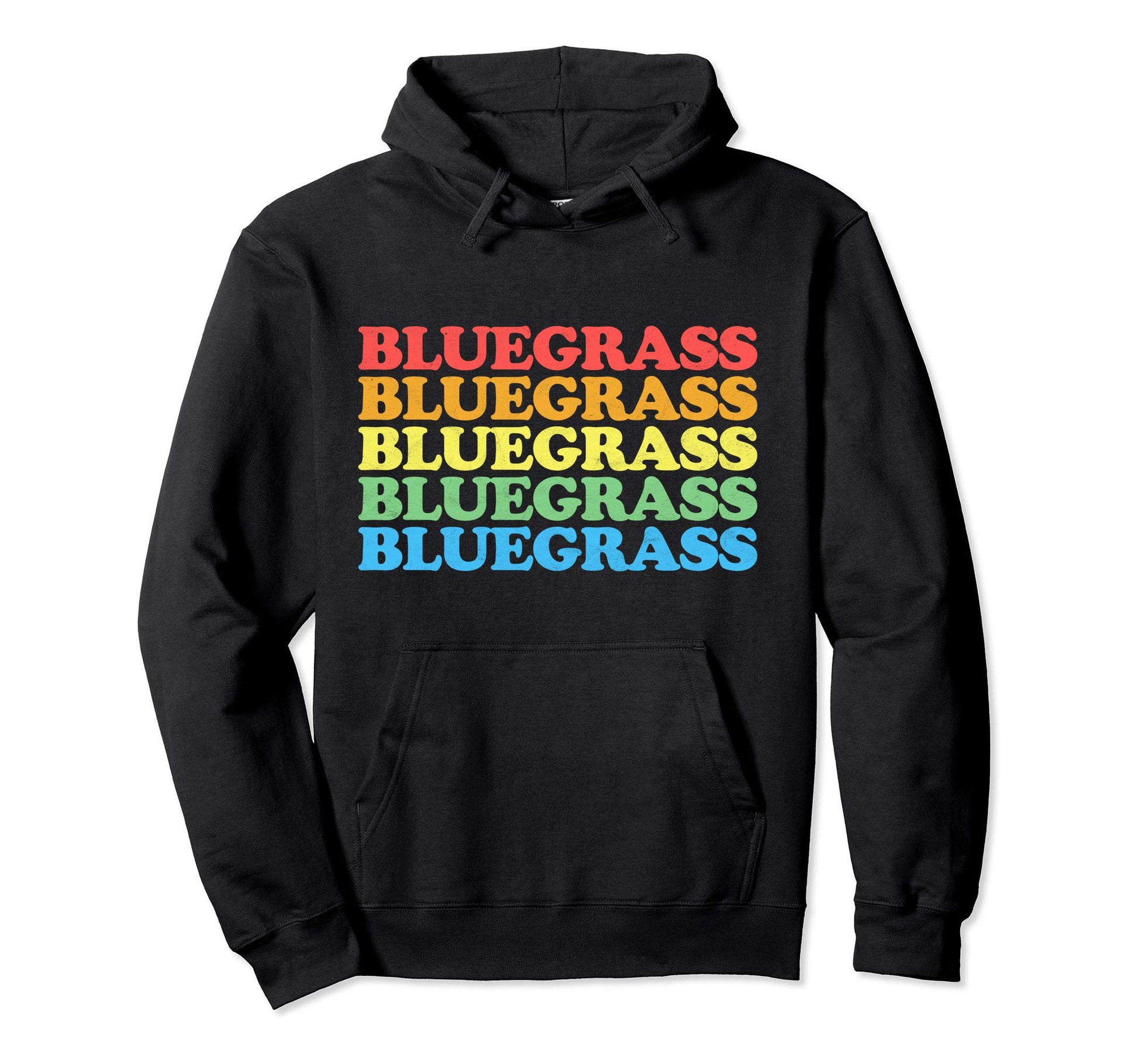 Distressed Bluegrass Rainbow Music Hoodie - Streetwear Style for Adults - T-Shirt, Sweatshirt, Hoodie