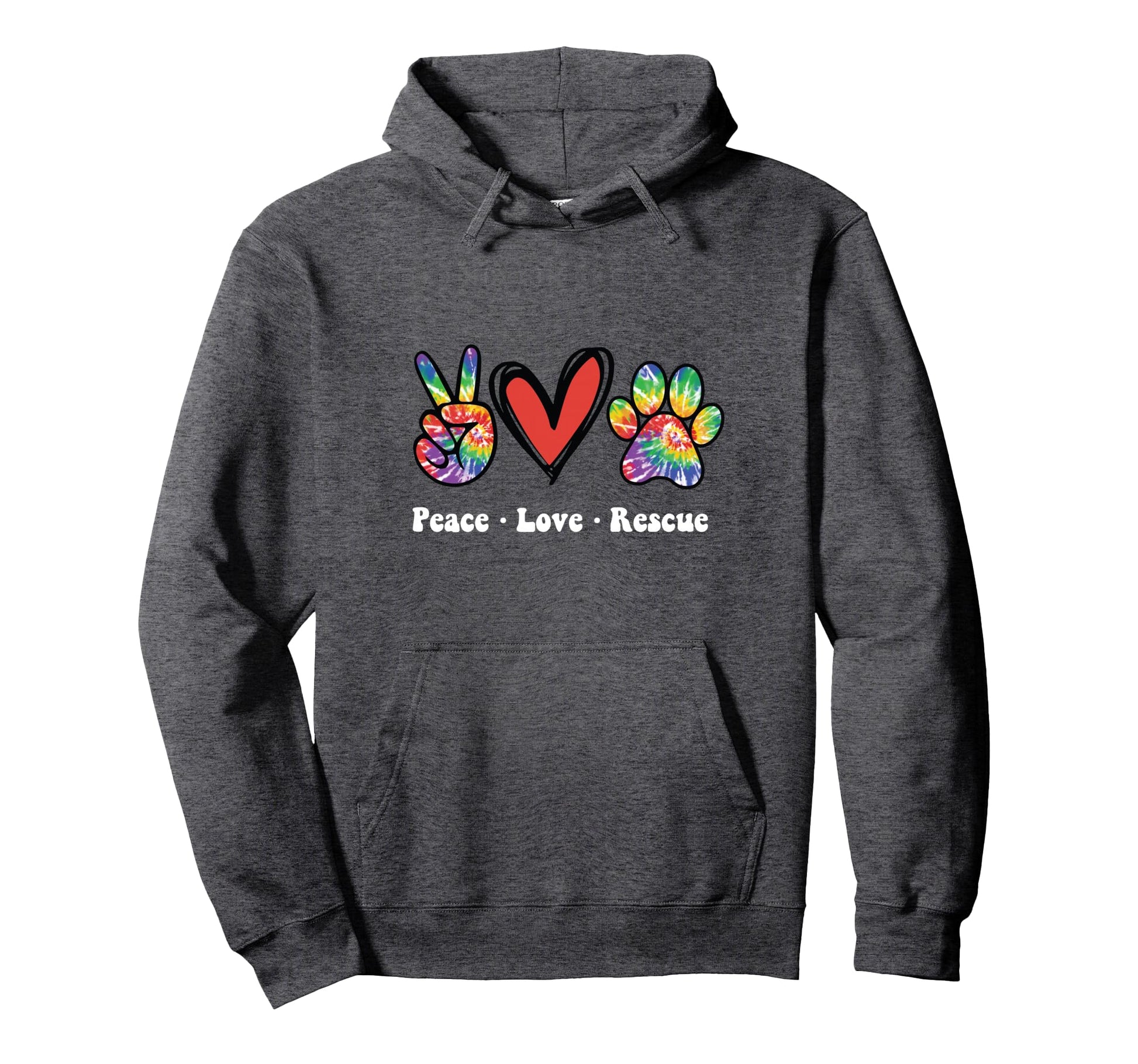 Peace Love And Rescue Peace Sign Heart Hoodie - Novelty Apparel Men Women - T-Shirt, Sweatshirt, Hoodie
