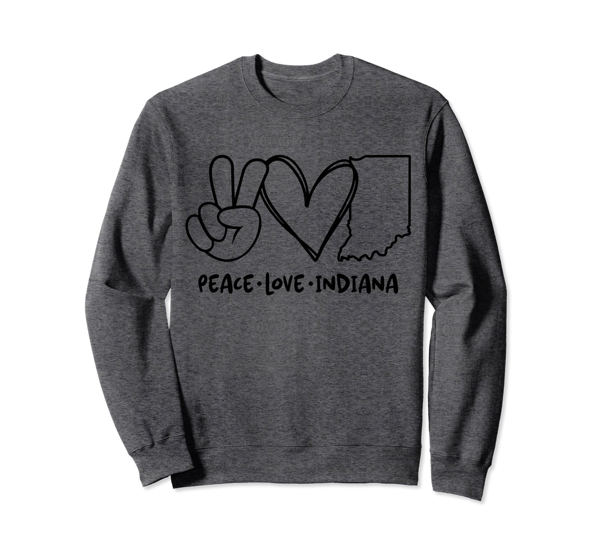 Peace Love Indiana Indiana Lovers Sweatshirt - Aesthetic Graphic Men Women - T-Shirt, Sweatshirt, Hoodie