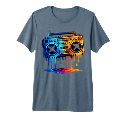 Dripping Paint Boombox 80S 90S Old T-Shirt - Minimalist Print Unisex - T-Shirt, Sweatshirt, Hoodie