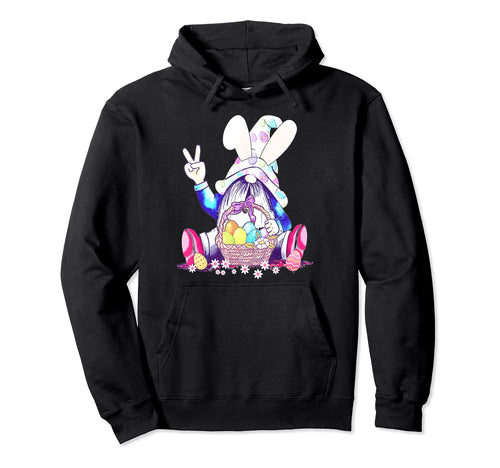 Peace Love Gnome Hippie Gnome Easter Egg Hoodie - Graphic Print Men Women - T-Shirt, Sweatshirt, Hoodie