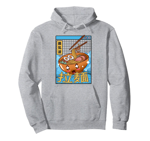 Ramen Noodles Bowl Kawaii Grid Hoodie - Casual Everyday Wear for Adults - T-Shirt, Sweatshirt, Hoodie